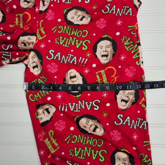 Elf Movie Santa's Coming Red Ultra Soft Holiday Men's Pajama Pants Size L NWT - Picture 9 of 11